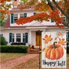 Happy Fall Garden Flag 12×18 Inch Double Sided Vertical Thanksgiving