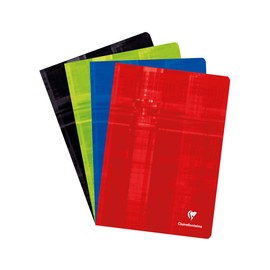 Clairefontaine - Ref 3165C - Staplebound Notebook (48 Sheets) - A4 Size, Lined Rulings, 90gsm Brushed Vellum Paper, Laminated Cardboard Cover - Random Colour Cover