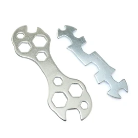 PZRT 2pcs Steel Galvanized Multi-Hole Bicycle Cycle Mountain Bike Wrench Portable Multi-Functional Bike Repair Tool