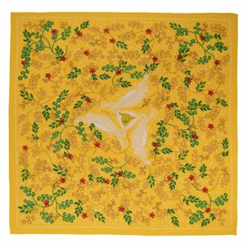 WHTE MOSS The Classic Three Hares Bandana 100% algodón, algodón extra suave, para hombres y mujeres, Amarillo, 22" X 22"