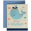 Creative Converting 324427 Blue Baby Whale Foldover Invitation