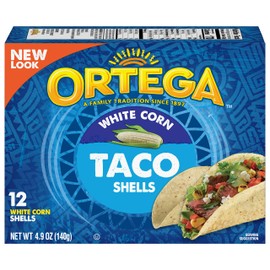 Ortega Taco Shells, White Corn, 4.9 Ounce,12 Shells