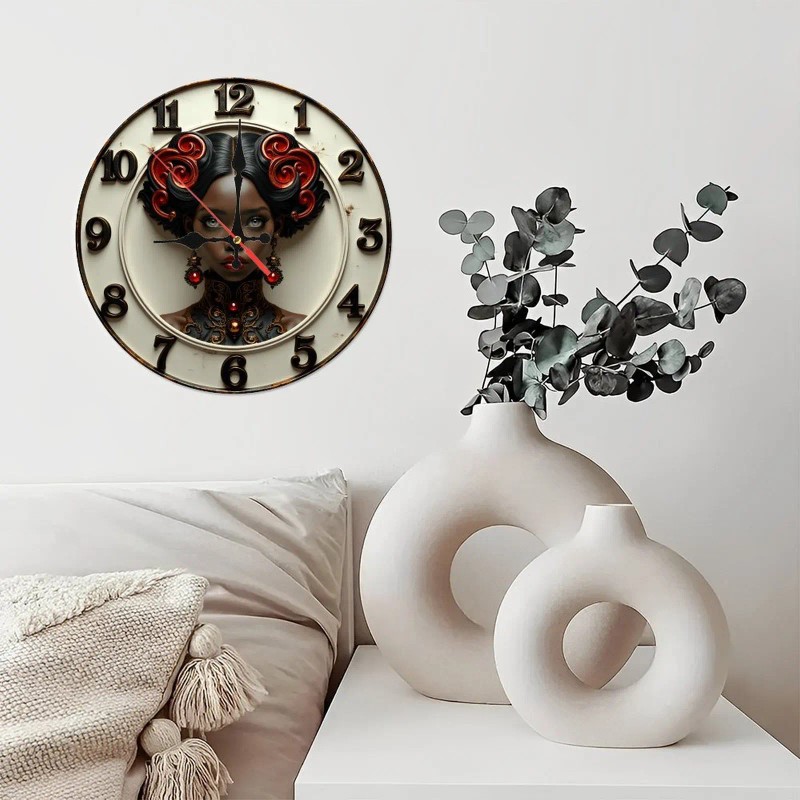 25x25cm Wood Wall Clock with a Felt Pad Back to