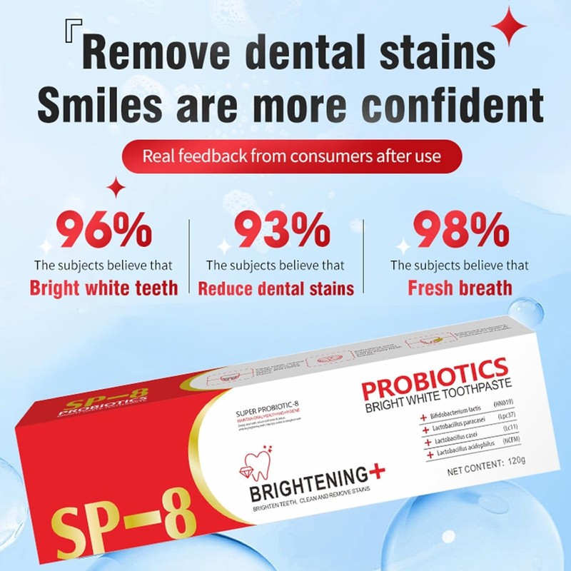 SP-8 Ultra Whitening Toothpaste, 2PCS SP8 Probiotics Toothpaste Brightening, Deep