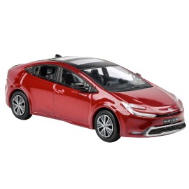 2023 for Toyota Prius DCD 2023 Diecast Model Car Supersonic Red Metallic with Black Top and Sun Roof 1/64 Scale Paragon Models