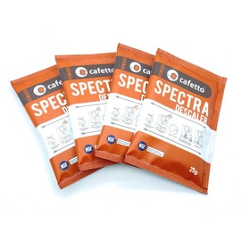 Cafetto Spectra Espresso Machine Descaler, Color Indicator Descaling Cleaning Powder Designed for Espresso Machine Water Tanks, Boilers and Coffee Brewers (Pack of 4)