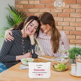 Sister Gift, Gifts for Sister Make-Up Bag, Best Sister Gifts, Gift for Sister Birthday, White, sisters