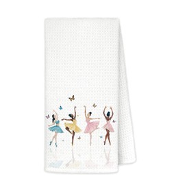 EVER-GOING TUNE Dance Lover Kitchen Towels,Watercolor Ballerina Decor Hand Dish Towels,Gift for Dancers,Ballet Decor for Couch Home,Dance Studio Bathroom Kitchen Decorative Towels, 16x24 Inch.