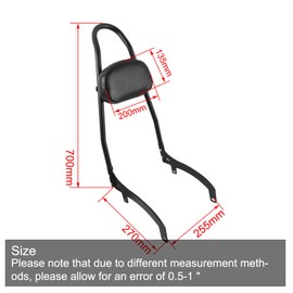 MOJINLI Motorcycle Passenger Back Rest Pad Compatible Backrest 24"Sissy Bar for Indian Scout Bobber Ruger 2015-2024 Scout Bobber Sixty ABS 2015-2024