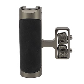 Camera Cage Side Handle Aluminum Alloy Silicone Universal Up and Down Adjustable Handle Grip with 1/4 Screw Cold Shoe Mount for Photography Dark Green