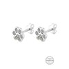 Elli Ladies Paw Stud Earrings Dog Cat with Crystals, Facet