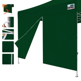 Eurmax USA Instant Canopy SunWall Canopy Middle Zipper Wall for Easy Entry and Exit Sidewall for Pop Up Canopy Tent,1 Pack Sidewall Only (10Ft×5.7Ft,Forest Green)