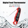 1 Piece Waterproof Digital Food Thermometer with Foldable Sensor, Red/Black/Blue