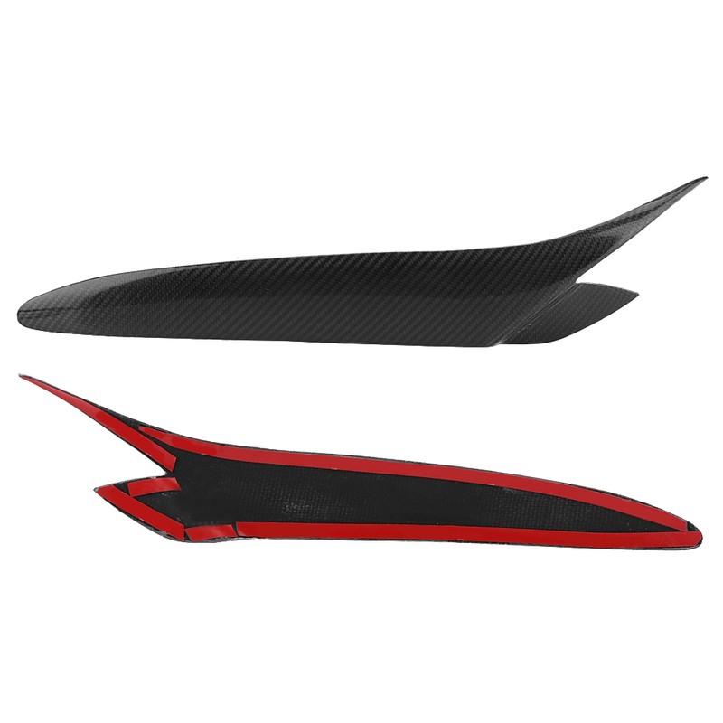 1 Pair Car Real Carbon Fiber Headlight Eyebrow Eyelid Trim