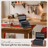 DoubleFill 3 Layer Leather Silverware Storage Box with Lid Drawer