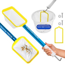 Skimmie Pro (Short Version) 22.5” Pool Skimmer: Lightweight, Fine Mesh Net, & Stainless Steel Hook – Ideal for In-Ground/Above-Ground Pools, Fountains, Ponds, Hot Tubs, & Cold Plunges