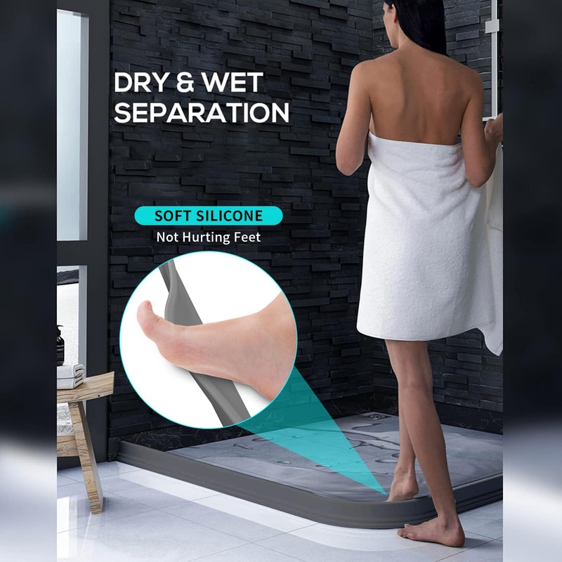 Hi-Na 3ft/5ft/6ft/8ft10ft Collapsible Shower Threshold Water Dam Water Barrier for