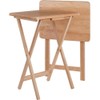 Pemberly Row Transitional Solid Wood Snack Table in Natural (Set