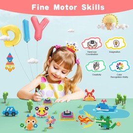 AUAUY Water Beads Refill Set, 15 Colours, 1500 Beads Refill Set, Magic Water Beads for Children, Non-Toxic Kit, Craft Beads, Water Magic Refill with Craft Accessories for Beginners, DIY Toys