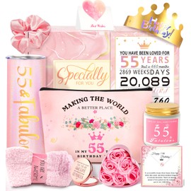 55th Birthday Gifts For Women, Happy 55th Birthday Gifts For Her Mom Sister Wife Best Friend Turning 55, Unique Gift For 55 Year Old Woman Birthday, Funny Birthday Decorations Gift Ideas