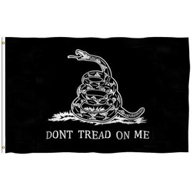 Anley Fly Breeze 3x5 Foot Black Dont Tread On Me Flag - Vivid Color and Fade Proof - Canvas Header and Double Stitched - Flags Polyester with Brass Grommets 3 X 5 Ft