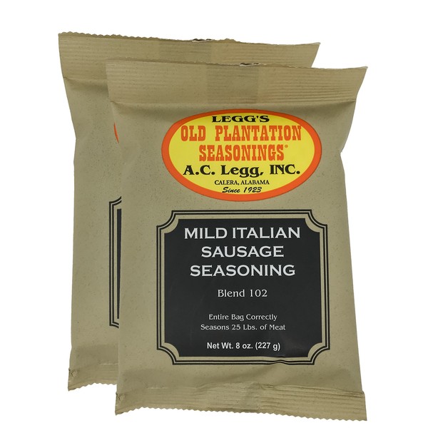 A.C. Legg's - Mild Italian Sausage Seasoning, 2 Packs - 8 Ounce each