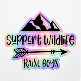 Holographic Decal Stickers of Support Wildlife Raise Boys Premium Waterproof Vinyl Decal Stickers for Laptop Phone Accessory Helmet Car Window Mug Tuber Cup Door Wall Decoration ANDVER3d78750HO