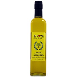 In Love Gourmet Extra Virgin Olive Oil Butter Natural Flavor Infused Gourmet Olive Oil 500ML/16.9oz Awesome Buttery Flavored Extra Virgin Olive Oil.