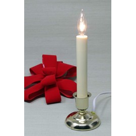 Cape Cod Electric Window Candle with Steady Lighting- Brass Finish 