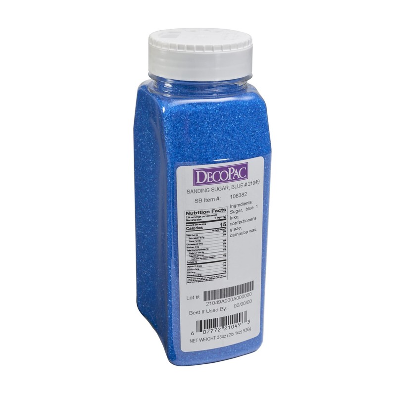 DecoPac Sanding Sugar | Blue Edible Sugar Sprinkles | 33oz