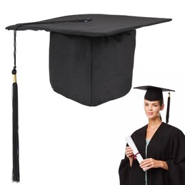 Graduation Hat Doctoral Hat Black Graduation Cap Student Bachelor Hat Adult Bachelor Graduation Cap Adult Academic Mortarboard With Tassel For High School University Cap Graduation Party Supplies