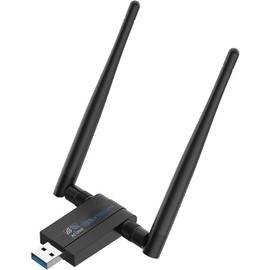 Blueshadow - Adaptador USB WiFi para juegos de 1200 Mbps, doble banda 2.4G/5G WiFi ac tarjeta de red inalámbrica con 2 antenas externas de 5dBi para computadora de computadora, portátil, PC con Windows 7/8/10, MAC OS, Linux. (Actualización con 2 PA)
