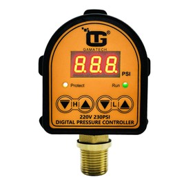 GamaTech Pressure Switch for Water Pump and Air Pump, Digital Adjustable Pressure Controller, 220V, 0-230 Psi,1/2" Male Npt