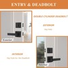 Probrico Flat Black Square Entry Levers Locksets and Double Cylinder