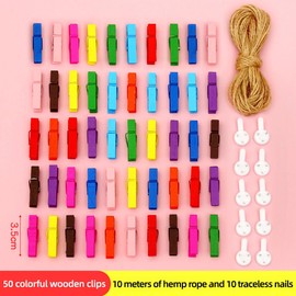 BZKSER Clothes Pegs, 50 Mini Small Wooden Pegs, Small Pegs, Photo Craft Clips, Decorative Patchwork Clips, Decorative Pegs, Wooden Clothes Pegs, Decorative Pegs in Colour, Food Pattern Version, with 2