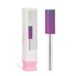 Cnynail 3/32" Small 5.35MM Barrel Bit Tungsten Carbide Nail Drill Bit Safety Bit for Gel & Acrylic Removal, 2- Way Rotating Efile Tip, Salon Electric File Accessory (XF Girt, Purple)