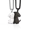 Colentine Dog Couples Necklace Cute Dog Sitting Puzzle Matching Necklaces