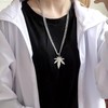 TseenYi Maple Leaf Pendant Necklace Silver Leaf Necklace