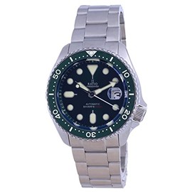 RATIO FreeDiver Dive Watch Sapphire Crystal Automatic Diver Watch 200M Water Resistant Diving Watch for Men (Green)