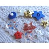 Vintage Button lot 10 Novelty JHB Mix Stars Patriotic 1999