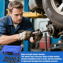 Bolt Extractor,Impacts Bolt Screw Extractor Set | Precise Non-Slip Ergonomic Tools for Mechanic Shop Wheel Drain Axle Induction Applications