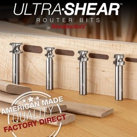 Ultra-Shear Half Round Router Bits, 1/2" Shank, 3/8" Opening, 2 Flute, Carbide Head, USA Made Bullnose Bits for Creating Loose Tenons - US5187-IHR