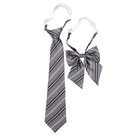 Fasele Necktie, Ribbon Tie, 2-Piece Set, School Ribbon, Best for Costs, Uniform, Ribbon, Bowtie, Bowtie, Adjustable, Striped, School Uniform, Accessories, DK JK, Girls, Middle School, High School