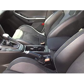 Auto Console Covers- Fits The Ford Focus 2015-2018. Center Console Armrest Cover Waterproof Neoprene Fabric (Black)