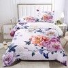 Raphus Cucullatus Purple Floral Comforter Set Queen, Pink Botanical Bedding,