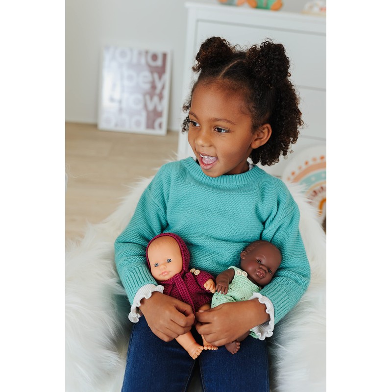 Babypuppe afrikanisches Mädchen 21cm-31144