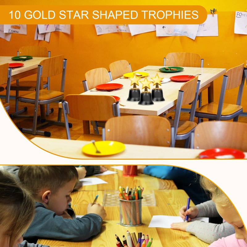 Mardatt 10 trofei d'oro a forma di stella, 11,4 cm,