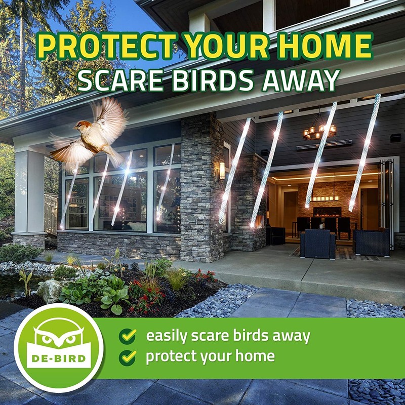 De-Bird Scare Tape - 125 Ft Roll, Holographic, Garden Style