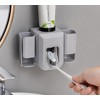 Wall-mounted Toothpaste Squeezer with Toothbrush Holder - Punch-free Installation for