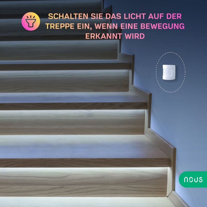 NOUS E2 ZigBee Bewegungsmelder, Bewegungssensor, Motion Sensor, Bewegungsmelder Alexa, Smart